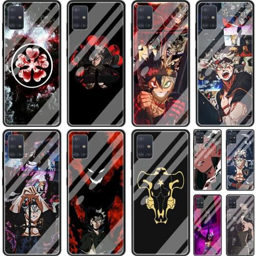Black Clover Anime Case For Samsung Galaxy A51 A50 A71 A70 M31 A31 A21s A30 Tempered Glass Phone Cover A91 A81 M51 A40 Funda Sac