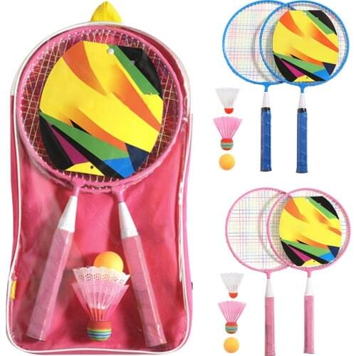 Sport Game Gift Balls Beach Backpack Indoor Outdoor Anti Slip Handle Kids Badminton Set Funny Playground Portable With Rackets