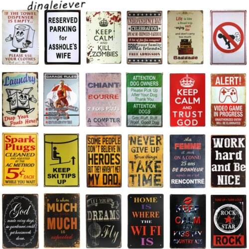 DL-If the towel dispenser is empty metal Sign vintage hot rod tin sign man cave posters bar art