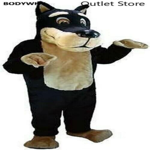 Long Black Dog Fursuit Husky Mascot Costume Cosplay Dress Halloween Party Game Cartoon Outfits Carnival Xmas Easter Ad Clothes