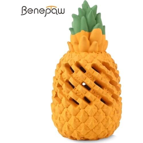 Benepaw Durable Pineapple Shaped Dog Toys Chew Safe Pet Toys For Large Medium Small Dogs Puppy Food Dispensing Ball Teething