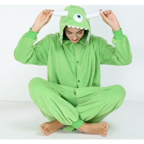 Flannel Onesie Animal Pijama Adult Anime Pajama Cartoon Monster Costume Sleepwear Overall One Eye Funny Jumpsuit Carnival