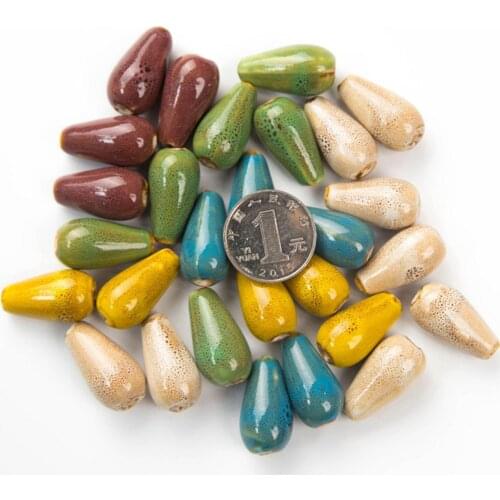 Water Drop Ceramic Beads Handmade Porcelain Beads Earring Hair Ornaments