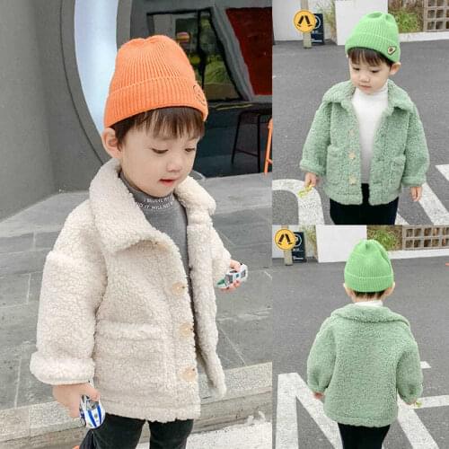 Children Faux Fur Coat Baby Turndown Collar Thicken Warm Jacket Girls Long Overcoat 2020 Autumn Winter Kids Girls Outerwear W933