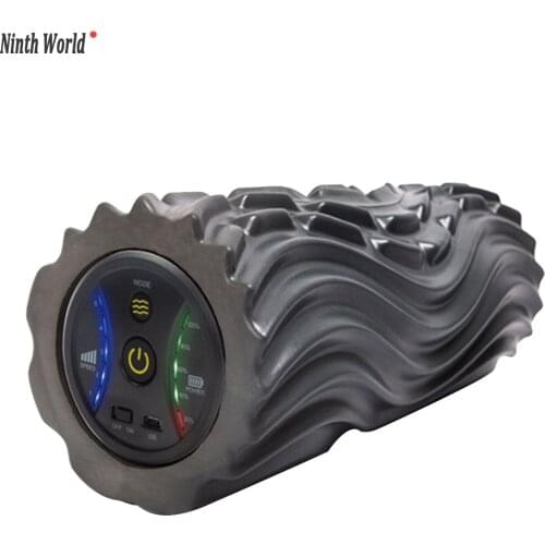 Foam Shaft Home Gym Vibration Massage 4 Speeds Column Muscle Relax Deep Tissue USB Rechargeable Electric Yoga Roller Pain Relief