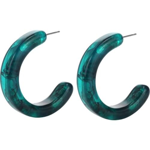 Trendy Minimalist Round Circle Earrings Women Bohemia Charm Acrylic Resin Hoop Earring Leopard Open Hoops Femme Party Jewelry