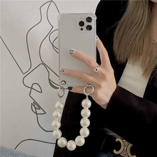 Fashion Pearl Chain Case for ASUS Zenfone 6 6Z 7 Max Pro M2 ZB631KL ZB633KL ZS630KL ZS671KL ZB602KL Wrist band Bracelet Cover