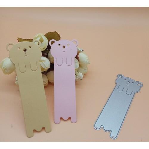Cartoon cute Bear Animal Lable Tag Bookmark New Cutting Dies Scrapbooking Dies Metal Stamps and die for Card Making DIY