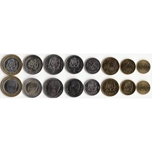 Morocco 8 Pieces Set Coins Africa New Original Coin Unc Collectible Edition Real Rare Commemorative 2002 Edition