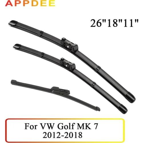 APPDEE Wiper Front & Rear Wiper Blades Set For VW Golf MK 7 2012- 2018 2017 2016 Windshield Windscreen 26"18"11"