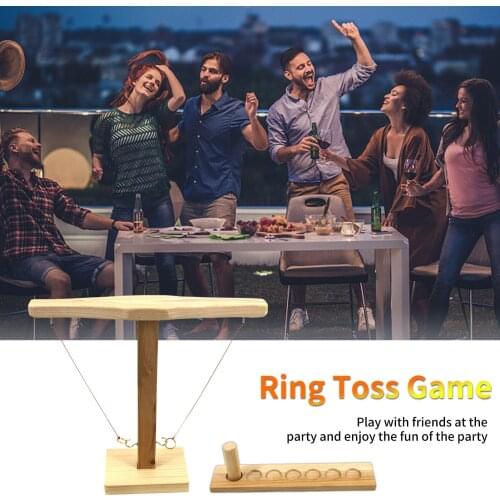 Pop Party Toys Leisure Industrial Style Bar Drink Shop Handmade Wooden Ring Toss Hooks Fast-paced Interactive Game For Bars Home