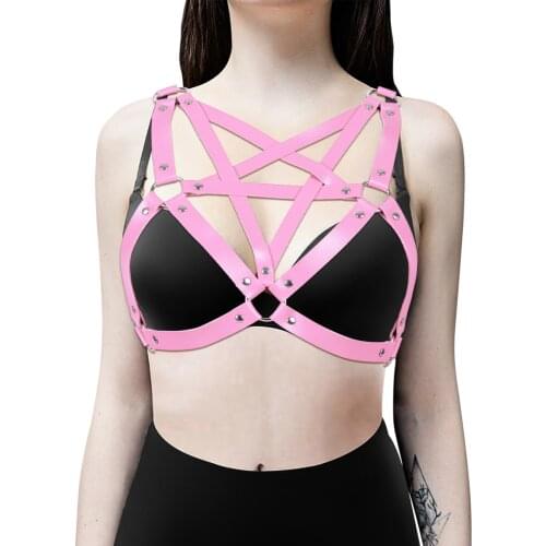 Leather Harness Bondage Bdsm Lingerie Goth Chest Harness Belts For Women Punk Erotic Waistband Bra Cage Sexy Suspenders Corset