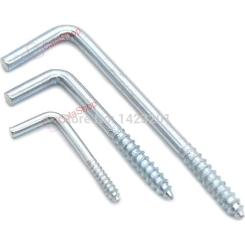 25/60/100 Pcs / Lot Eye Bolt Screw-in Hanger Eyebolt L Shape Hooks For Cup Picture Plant Lamp Light Curtain Wire Keys Hook