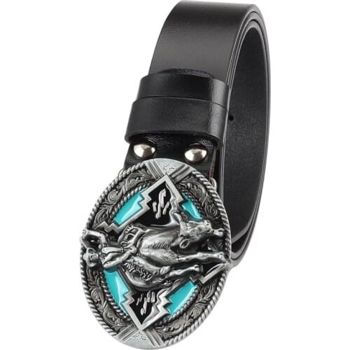 Belt buckle leather cowboy style decoration big agio leather belt Novel belt buckle