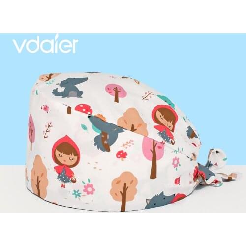 Adjustable foldingwith medical safety and health nurse doctor hat cotton dentist pet vet lab Surgical cap scrub hats