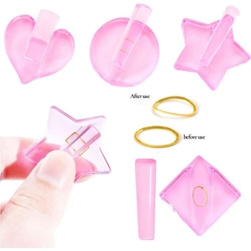 Nail Art Embossed Mold Metal Hollow Slice Frame Bend Curve Tools Pink Acrylic Radian Stick Decorations DIY Manicure Accessory