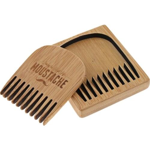 Handmade Peach Wood Comb for Beard Mustache Hair Care Massage Anti-Static with Exquisite Box