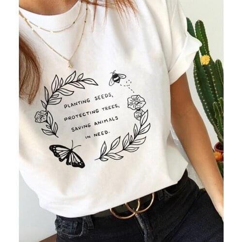 Planting Seeds Protecting Trees Saving Animals In Need T-shirt Fashion Summer Graphic Tees Tops Women Aesthetic Botanical Tshirt