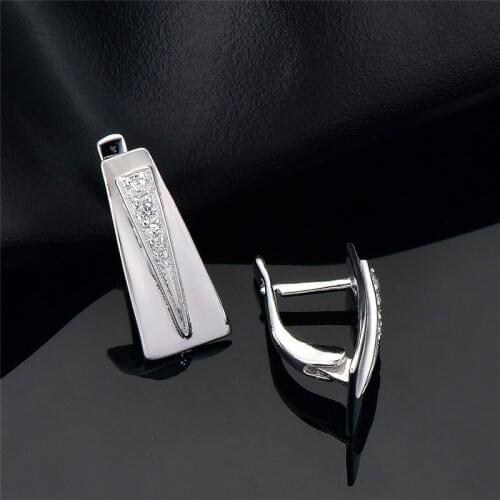 DY 925 Sterling Silver Earring Clear Cubic Zirconia Delicate Elegant Stylish Hoop Earring For Women Fashion Accessories Jewelry