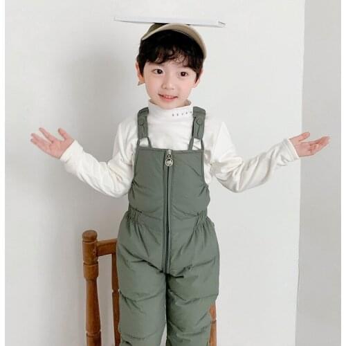 New Winter 2020 Childrens Cotton Pants Leisure Trend Fanke Open-End Belt Pants for Boys Girls Warm Fashionable Solid Colors