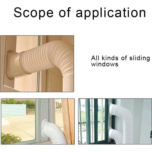 Portable Easy Installation Air Conditioner Exhaust Hose Coupler Window Seal AC Rectangular Interface Coupling Connector 130mm