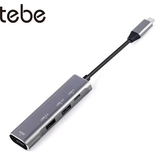 Tebe Type c to HDMI USB C Hub 4 in 1 4K HDMI USB 3.0 Docking Adapter Typc-c PD Charging For MacBook/Nintendo Switch Samsung S8