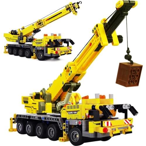 665PCS high-tech City Crane Building Blocks Engineering Truck Mechanical Vehicle Bricks Construction Toys For Children Gifts