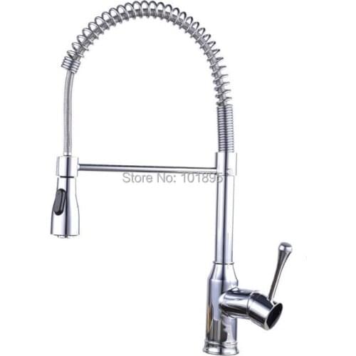 Chrome Plated Brass Material Cold & Hot Water Pull Out Kitchen Faucet
