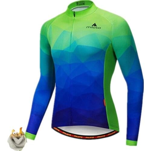 Weimostar Winter Thermal Fleece Cycling Jersey Long Sleeve Men Warm Bicycle Jeysey Tops Pro Team Bicycle Clothing Cycling Jacket