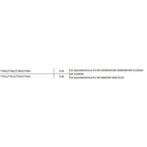 XIMO 5 SETS T7901 T7911 ONE TIME CHIP for WorkForce Pro WF-5620DWF WF-5690DWF WF-5110DW WF-5190DW Compatible ink cartridges