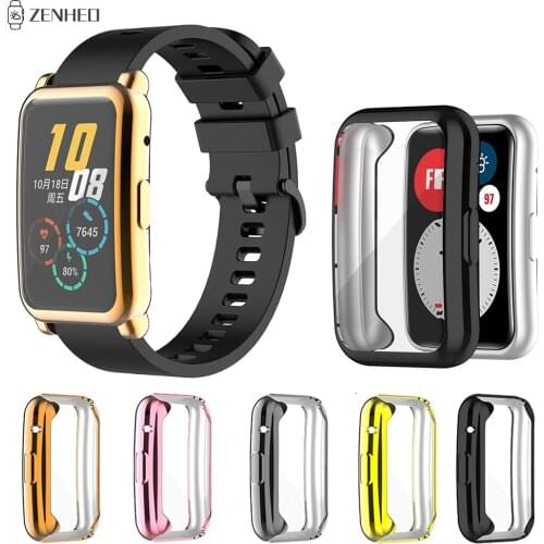 Soft TPU Protective Cover For Huawei Watch Fit/Honor Watch ES Plating Screen Protector Case Shell Accessories