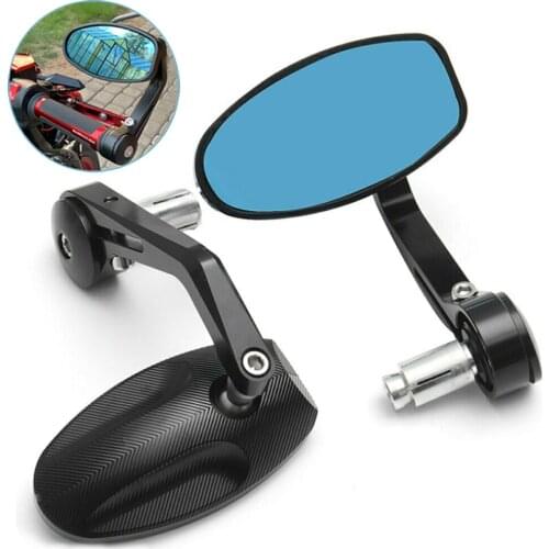 A Pair CNC Textured Bike Mirrors 5 Color Aluminum 360°Rotation Handlebar Rearview Mirror Universal Motorcycle Side Mirrors