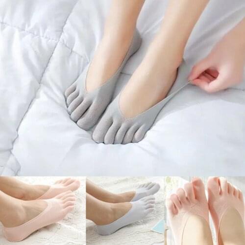 Womens Toe Socks Orthopedic Compression Socks Ultra Low Cut Liner With Gel Tab Breathable/sweat-absorbent/deodorant/invisible
