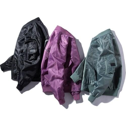 Winter Bomber Pilot Jacket Men Women Fashion Solid Ma1 Bomber Jacket Hip Hop Couple Baseball Coat Windbreaker Youth Streetwear