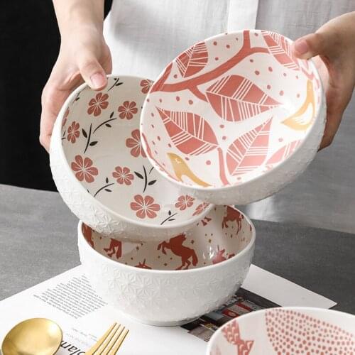 1 pz 6 inch Japanese hand-painted pottery noodle bowl soup bowls ramen bowl