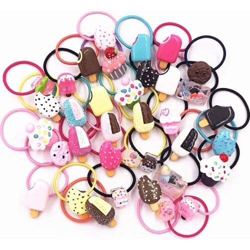 1PCS Cute Candy Cake Girls Hairbands Kids Elastics Hair Bands Hair Accesorios Children Children Rubber Bands Hair Rope Headwear