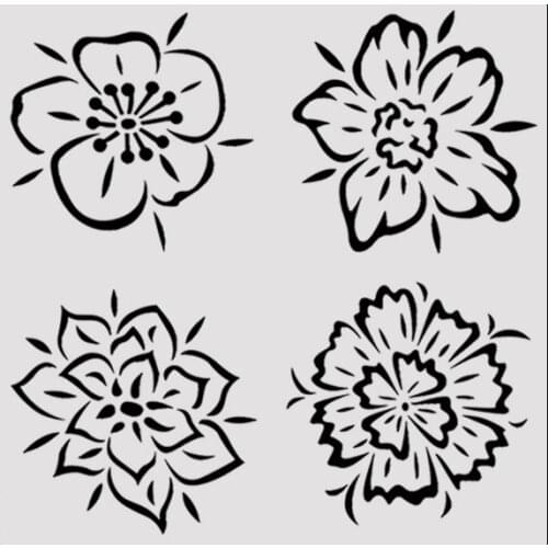 20*20 Four flowers Layering Stencils for Diy scrapbook/photo album Decorative Embossing coloring,painting stencil,home decor