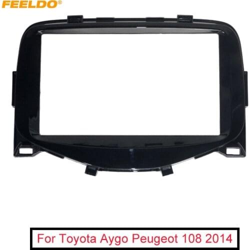 FEELDO Car 2DIN Radio Stereo Frame For Toyota Aygo Peugeot 108 Citroen C1 Frame Fascia Dash Panel Installation Kits