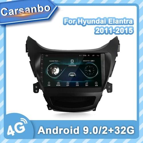 Android 9.0 Car Radio for Hyundai Elantra 2011-2015 Multimedia Player 2.5D Screen GPS Navigaion Car Radio for Hyundai Elantra