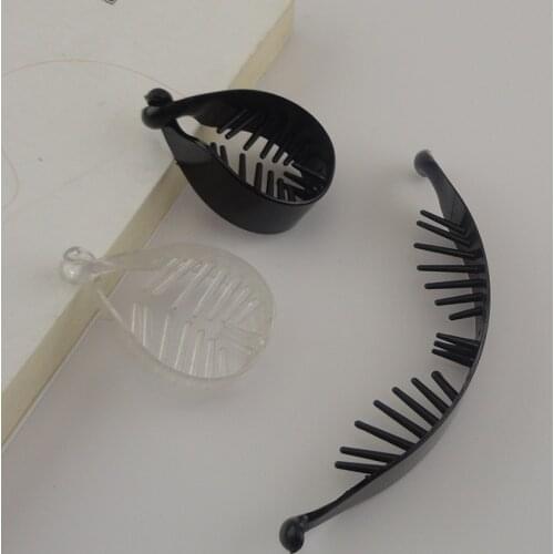 10PCS Black Plastic Twisted Hairgrips for holding ponytails,Clear hair clamps hair claws for DIY hair accessories