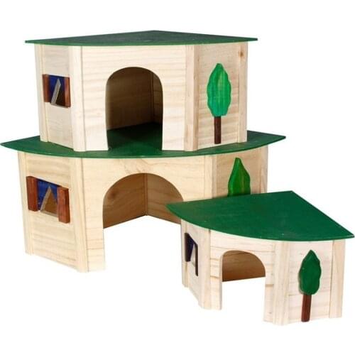 Wooden Rodent Guinea Pig House 18x18x13 Cm
