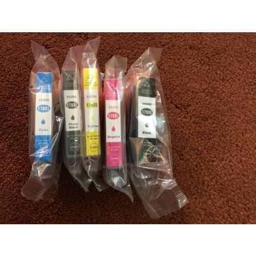 INK WAY 5 x 178XL compatible ink cartridge for hp178 for hp 5510 5515 6510 7510 B109a B109n B110a B209a B210a 3070A
