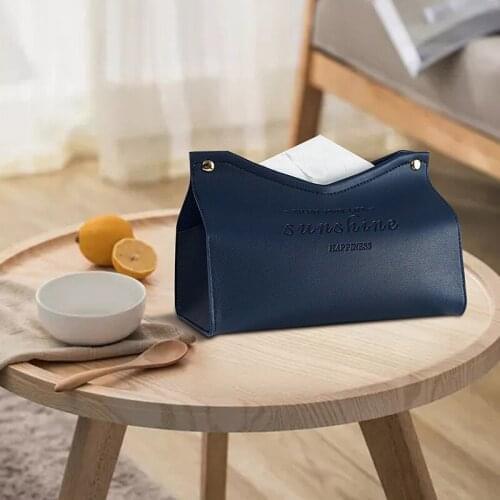 Leather Tissue Box Car Toilet Pumping Box Home Living Room Decoration Bedroom Kitchen Desktop Nordic Large Storage Box