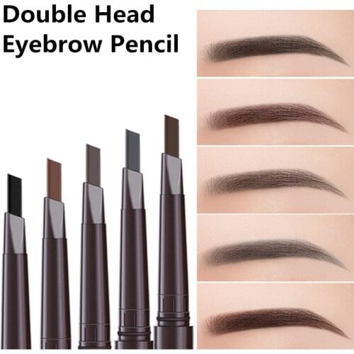 Fashion Beginners Waterproof Beauty Eyebrow Brush Double Head Eyebrow Pencil Eyebrow Pen Three-Dimensional