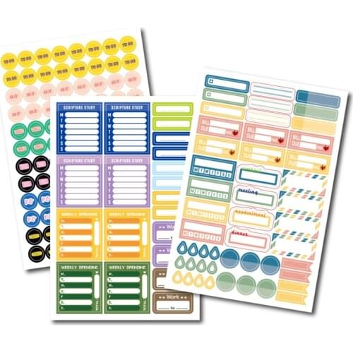 Morandi Dot Sticker Journal Planner Weekly Schedule Stickers Sets DIY Scrapbooking Decorative Adhesive Stationery For Notebook