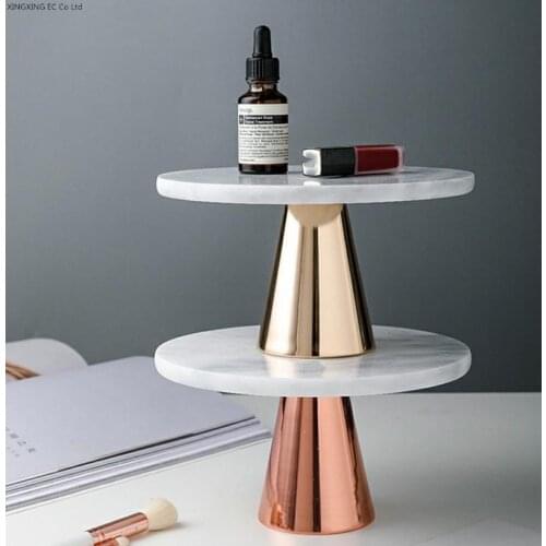Natural Marble Tray Cake Dessert Display Tray Modern Minimalist Home Decoration Fruit Snack Bread Tray Makeup Tool Display Stand