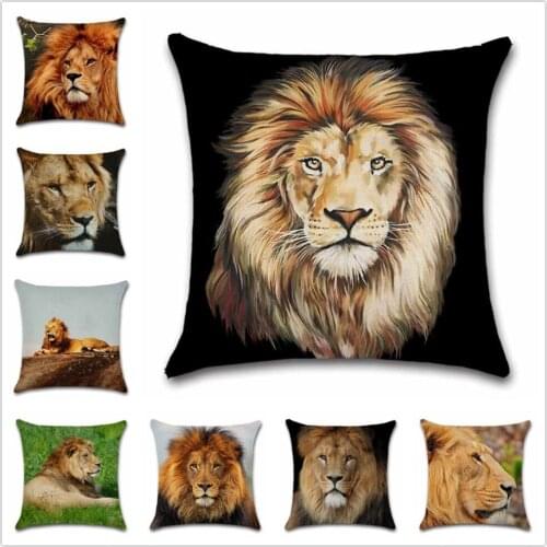 The king of the prairie lion leo printed pillowcase Decoration home sofa chair seat decor room friend kids gift cushion cover