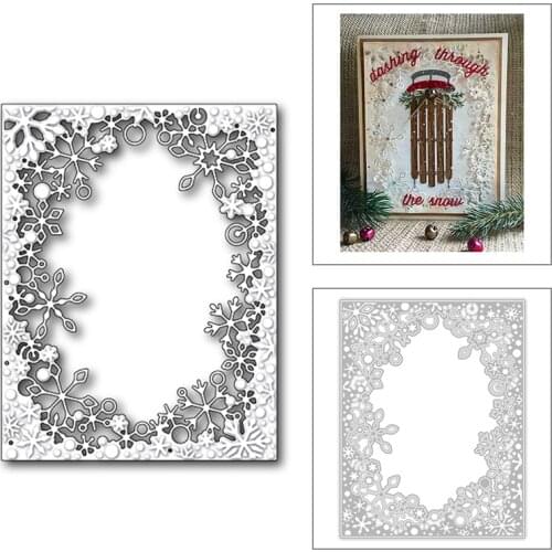 2020 New Rectangle Frame Metal Cutting Dies For Cut Paper Craft Making Christmas Snowflake Background Card Scrapbooking No Stamp