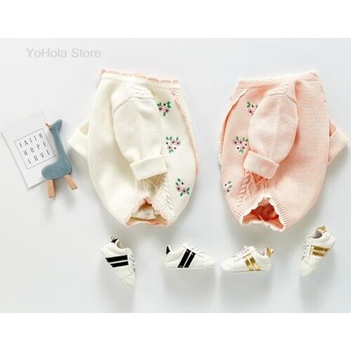 2021 New Newborn Infant Kids Baby Girls Boys Autumn Causal Soft Bodysuits Long Sleeve Flower Warm Jumpsuits Outfit 3M-3T