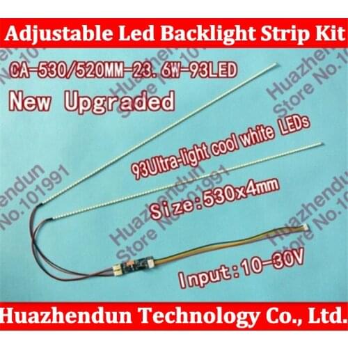 New 50pcs 530mm Adjustable brightness ccfl led backlight strip kit,Update 23.6inch ccfl lcd monitor to led bakclight